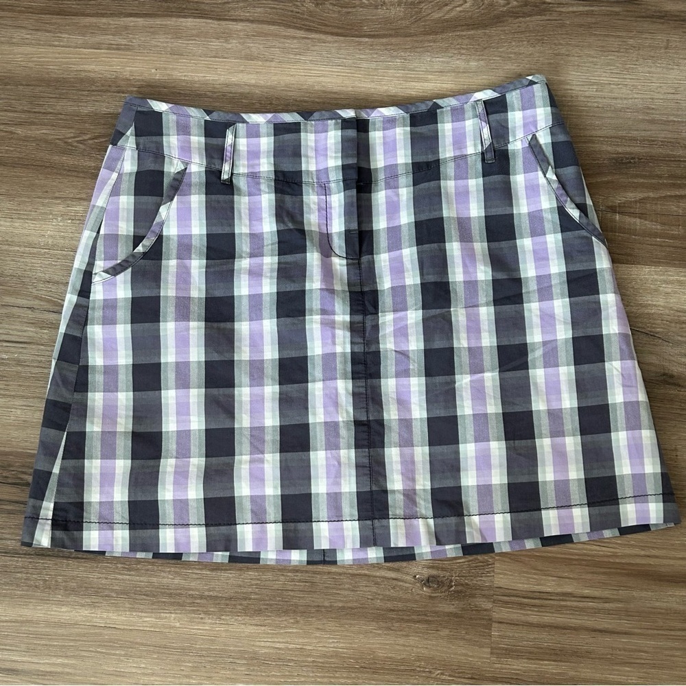 Cutter and Buck Annika Purple Blue Plaid Skirt Women Size 8